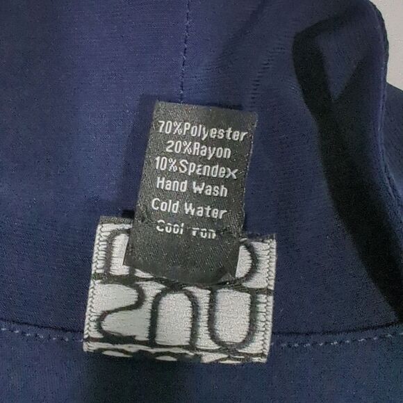 Clara Sun Woo Top Womens 1X Blue Long Sleeve Blouse - Picture 7 of 9